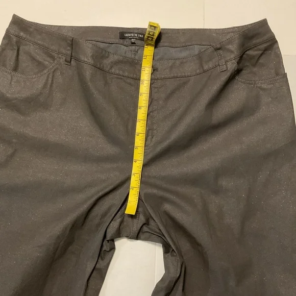 Lafayette 148 New York Shimmer Jeans Brown Straight Leg - Picture 5 of 12